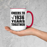 44th Anniversary Cheers To Square Root of 1936 Years Together - 15oz Accent Mug Red