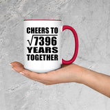 86th Anniversary Cheers To Square Root of 7396 Years Together - 15oz Accent Mug Red