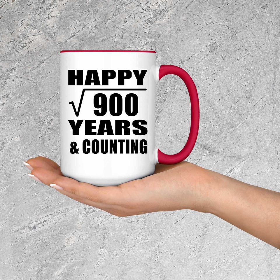 Happy 30th Anniversary Square Root of 900 Years & Counting - 15oz Accent Mug Red