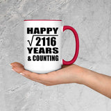 Happy 46th Anniversary Square Root of 2116 Years & Counting - 15oz Accent Mug Red