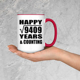 Happy 97th Anniversary Square Root of 9409 Years & Counting - 15oz Accent Mug Red
