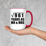 31st Anniversary Square Root of 961 Years As Mr & Mrs - 15oz Accent Mug Red