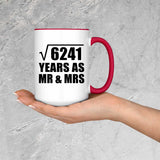 79th Anniversary Square Root of 6241 Years As Mr & Mrs - 15oz Accent Mug Red
