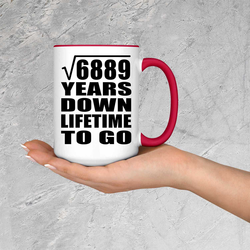 83rd Anniversary Square Root of 6889 Years Lifetime To Go - 15oz Accent Mug Red