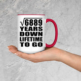83rd Anniversary Square Root of 6889 Years Lifetime To Go - 15oz Accent Mug Red