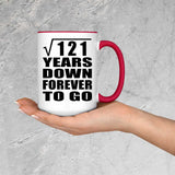 11th Anniversary Square Root of 121 Years Down Forever To Go - 15oz Accent Mug Red