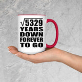 73rd Anniversary Square Root of 5329 Years Down Forever To Go - 15oz Accent Mug Red