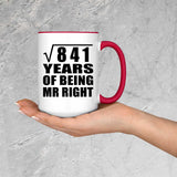 29th Anniversary Square Root of 841 Years of Being Mr Right - 15oz Accent Mug Red