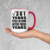 19th Anniversary Square Root of 361 Years Still In Love - 15oz Accent Mug Red