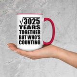55th Anniversary Square Root of 3025 Years Who's Counting - 15oz Accent Mug Red
