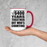 80th Anniversary Square Root of 6400 Years Who's Counting - 15oz Accent Mug Red