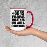 93rd Anniversary Square Root of 8649 Years Who's Counting - 15oz Accent Mug Red