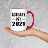 Actuary Established EST. 2021 - 15oz Accent Mug Red