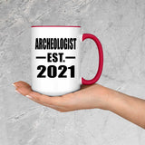 Archeologist Established EST. 2021 - 15oz Accent Mug Red