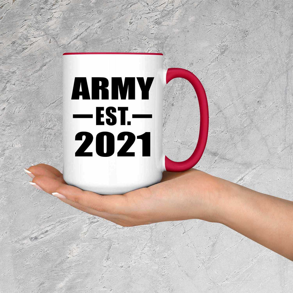 Army Established EST. 2021 - 15oz Accent Mug Red