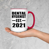 Dental Hygienist Established EST. 2021 - 15oz Accent Mug Red