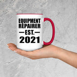 Equipment Repairer Established EST. 2021 - 15oz Accent Mug Red