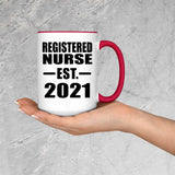 Registered Nurse Established EST. 2021 - 15oz Accent Mug Red