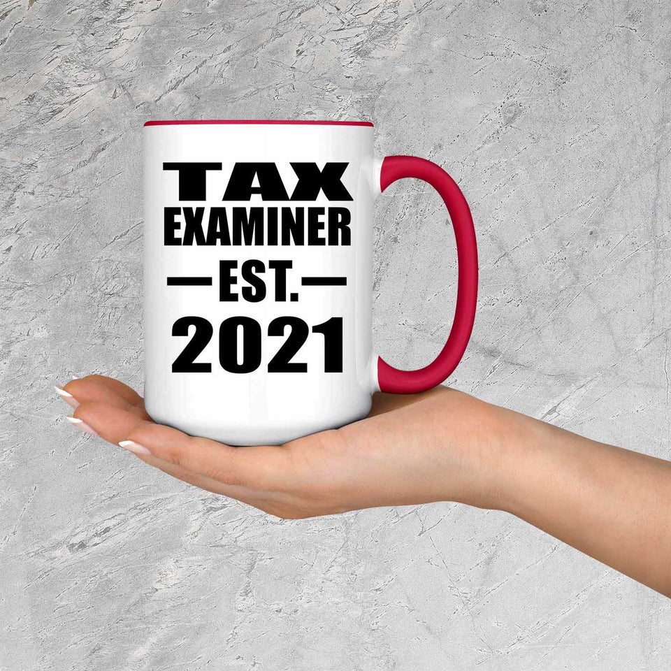 Tax Examiner Established EST. 2021 - 15oz Accent Mug Red