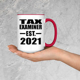 Tax Examiner Established EST. 2021 - 15oz Accent Mug Red