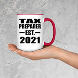 Tax Preparer Established EST. 2021 - 15oz Accent Mug Red