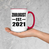 Zoologist Established EST. 2021 - 15oz Accent Mug Red
