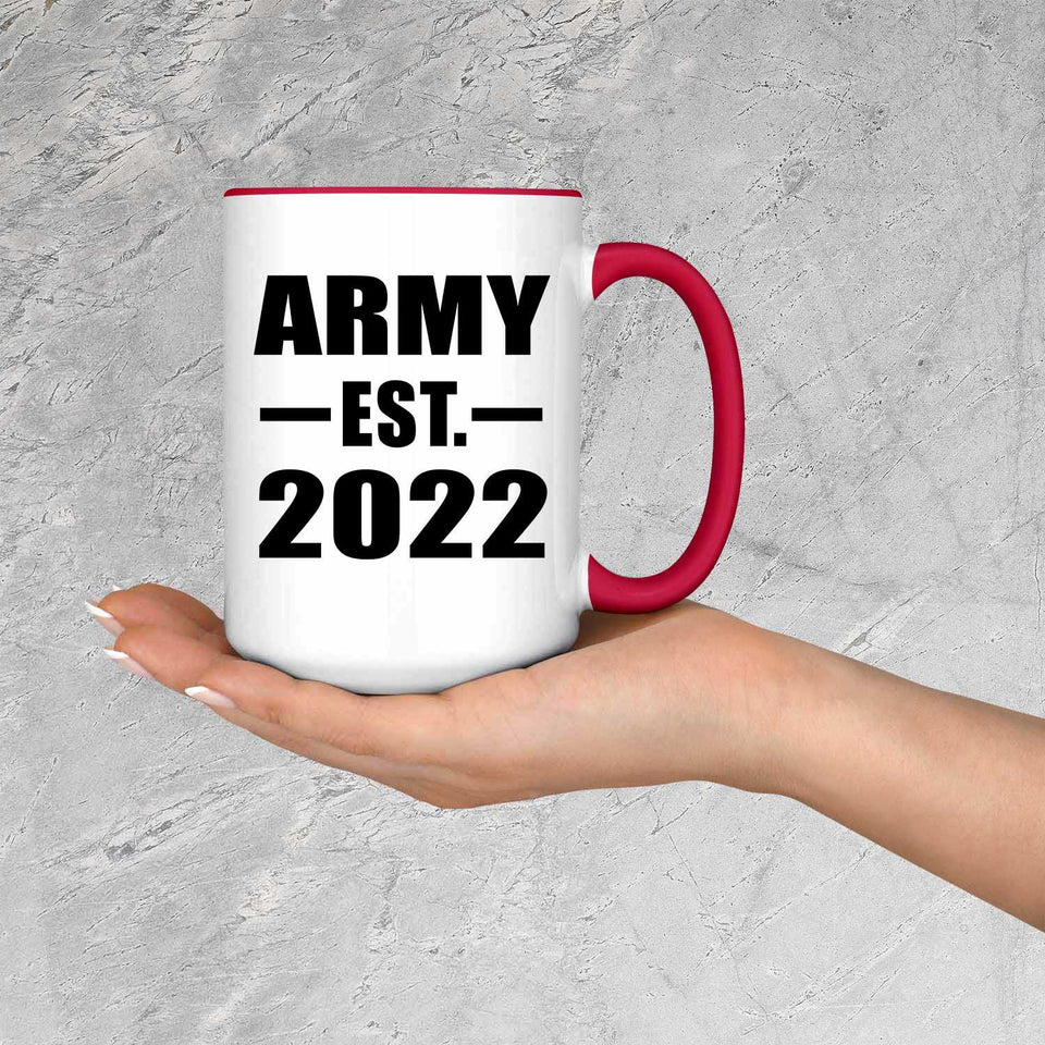 Army Established EST. 2022 - 15oz Accent Mug Red