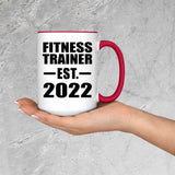 Fitness Trainer Established EST. 2022 - 15oz Accent Mug Red