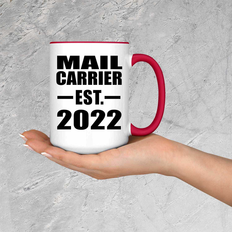Mail Carrier Established EST. 2022 - 15oz Accent Mug Red