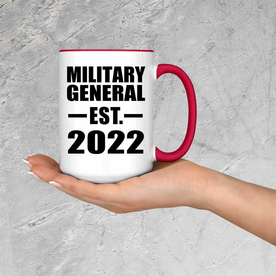 Military General Established EST. 2022 - 15oz Accent Mug Red