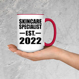Skincare Specialist Established EST. 2022 - 15oz Accent Mug Red