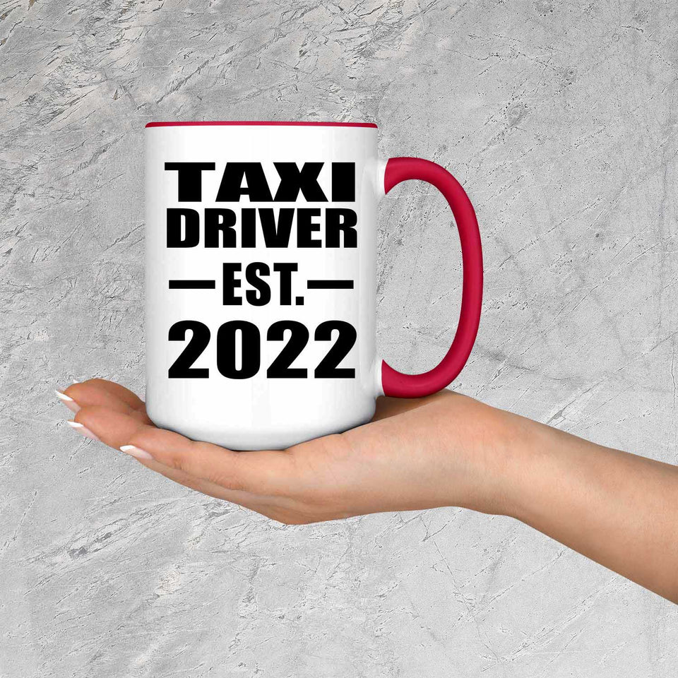 Taxi Driver Established EST. 2022 - 15oz Accent Mug Red