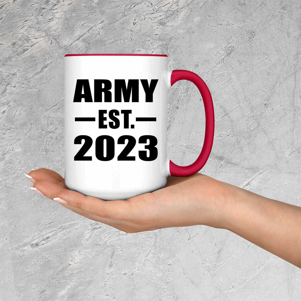 Army Established EST. 2023 - 15oz Accent Mug Red