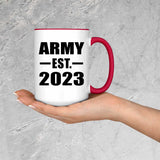 Army Established EST. 2023 - 15oz Accent Mug Red
