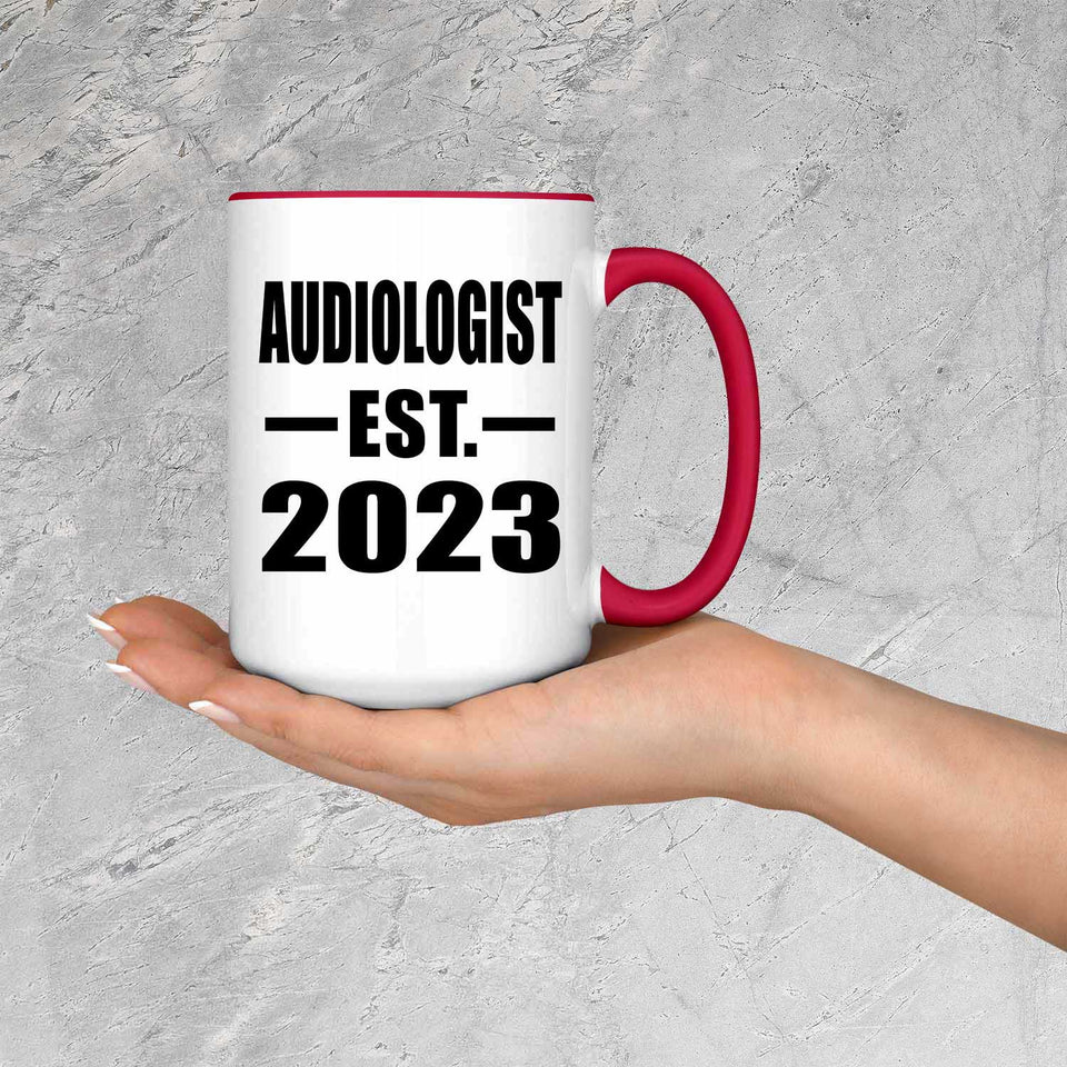 Audiologist Established EST. 2023 - 15oz Accent Mug Red