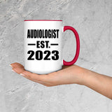 Audiologist Established EST. 2023 - 15oz Accent Mug Red