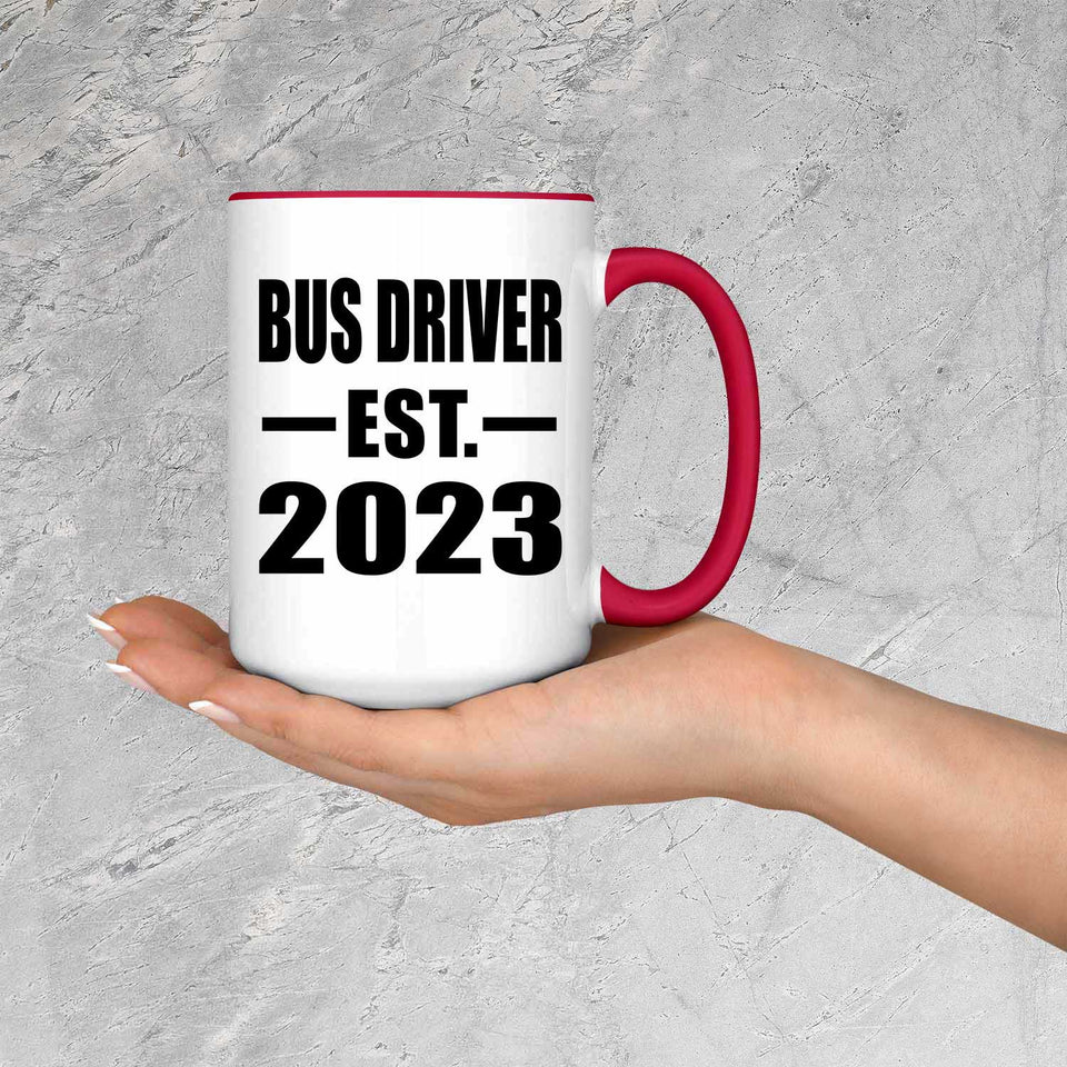 Bus Driver Established EST. 2023 - 15oz Accent Mug Red