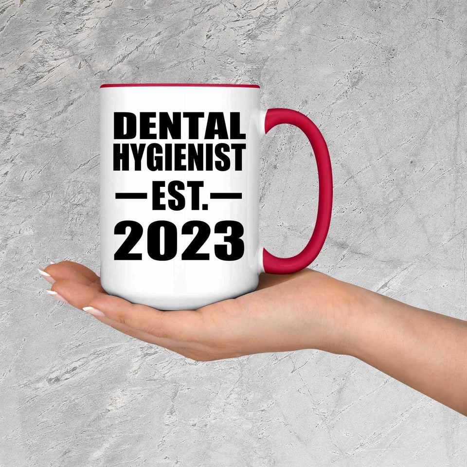 Dental Hygienist Established EST. 2023 - 15oz Accent Mug Red