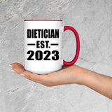 Dietician Established EST. 2023 - 15oz Accent Mug Red