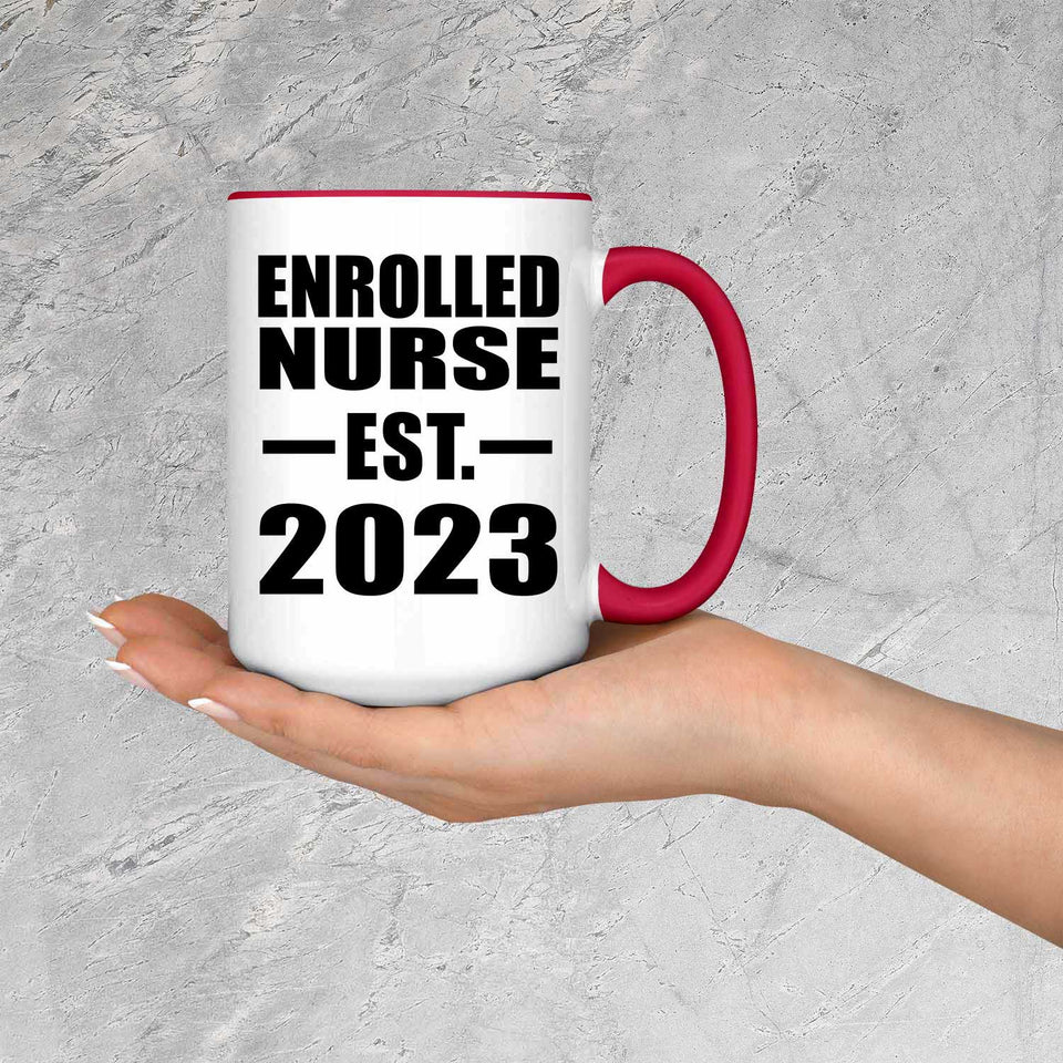 Enrolled Nurse Established EST. 2023 - 15oz Accent Mug Red