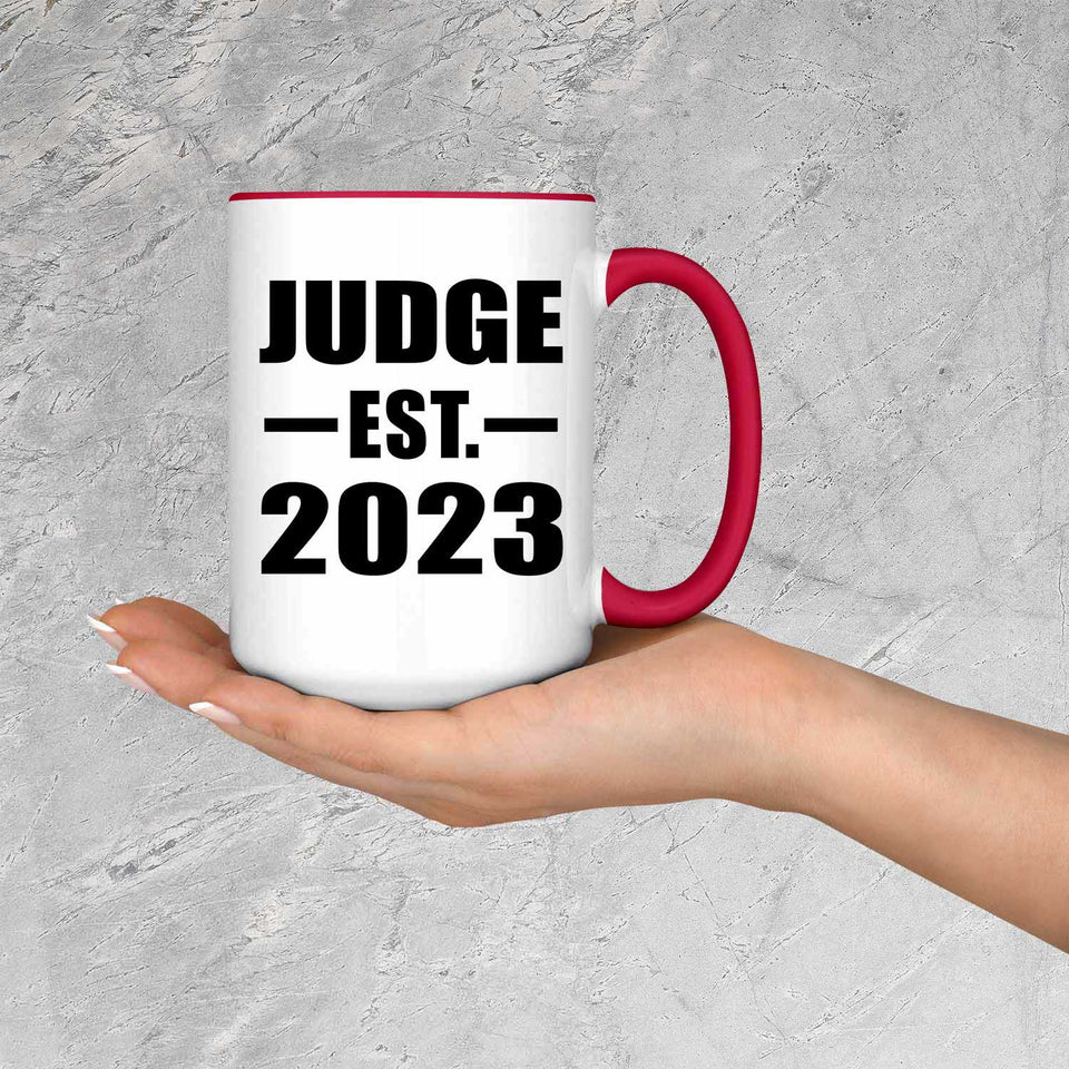 Judge Established EST. 2023 - 15oz Accent Mug Red