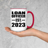 Loan Officer Established EST. 2023 - 15oz Accent Mug Red