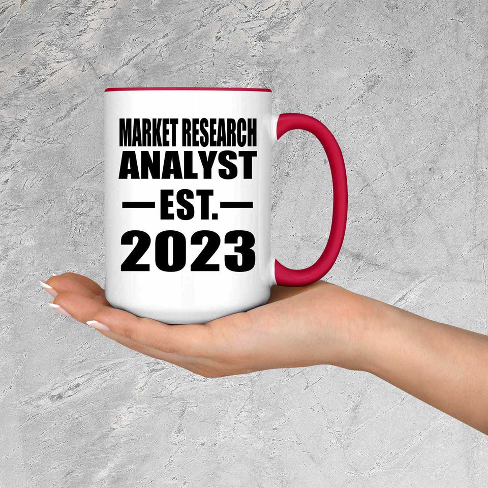 Market Research Analyst Established EST. 2023 - 15oz Accent Mug Red