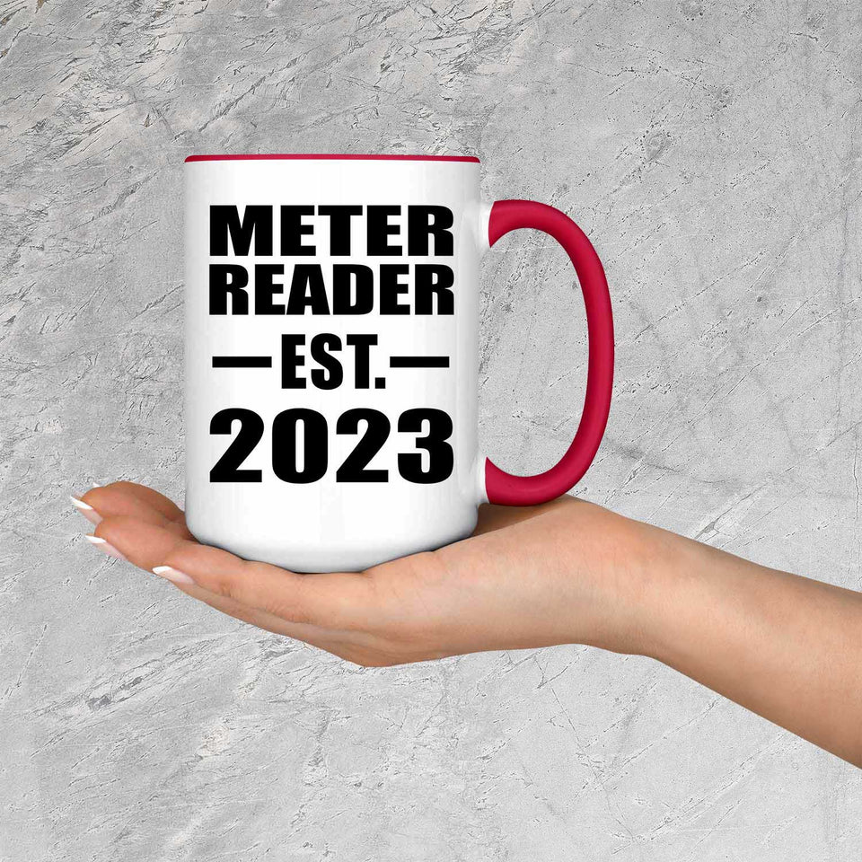Meter Reader Established EST. 2023 - 15oz Accent Mug Red