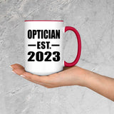 Optician Established EST. 2023 - 15oz Accent Mug Red