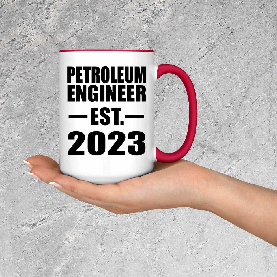 Petroleum Engineer Established EST. 2023 - 15oz Accent Mug Red