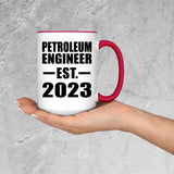 Petroleum Engineer Established EST. 2023 - 15oz Accent Mug Red