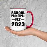 School Principal Established EST. 2023 - 15oz Accent Mug Red