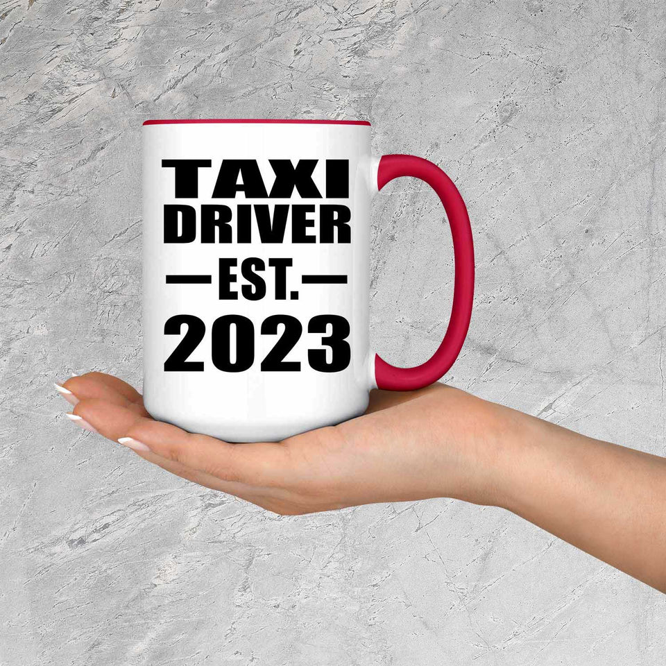 Taxi Driver Established EST. 2023 - 15oz Accent Mug Red