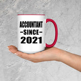 Accountant Since 2021 - 15oz Accent Mug Red